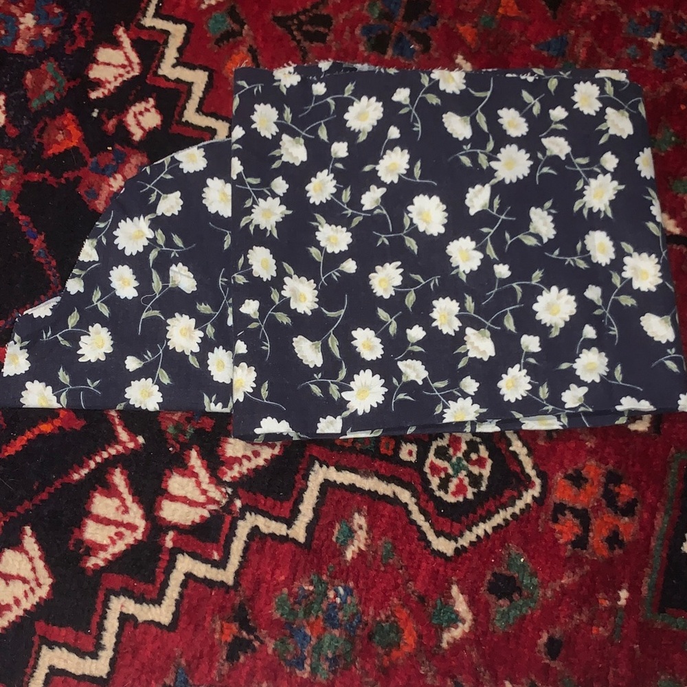 Vintage Floral Navy Fabric Material